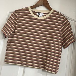 NEW RSQ Striped Crop Tee Size Small NWT